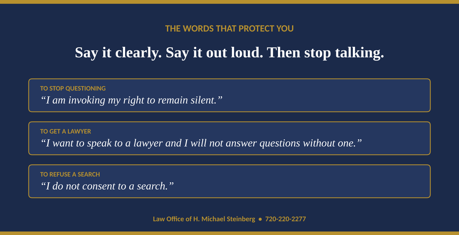 Invocation of your right to remain silent